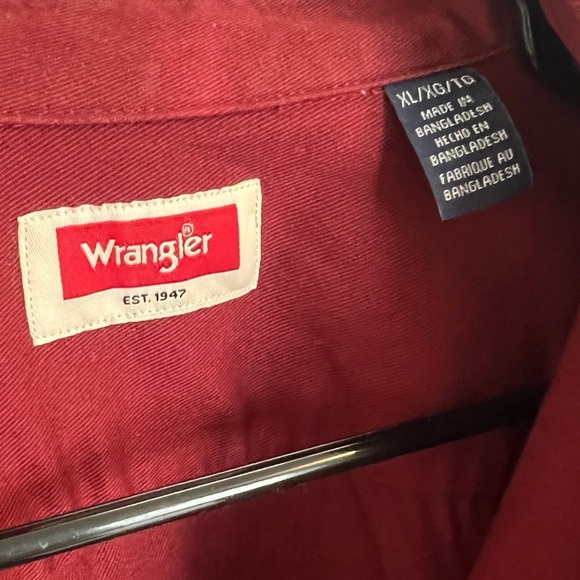 Wrangler Men's Long Sleeve Epic Soft Woven Western Shirt Dark Red Size XL - Picture 4 of 11